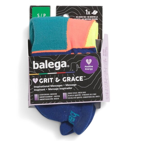 BALEGA Neon Blue Gg Positive Energy No Show Socks - Picture 1 of 1